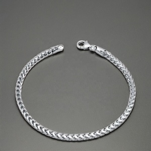 Catena in Argento Sterling 925, Larghezza 2.5mm 3mm 5mm, <span class=keywords><strong>Collana</strong></span> Franco <span class=keywords><strong>Spessa</strong></span> Placcata in <span class=keywords><strong>Oro</strong></span> Rosa e Rodio per Matrimoni, Fidanzamenti e Regali - Product Image 3