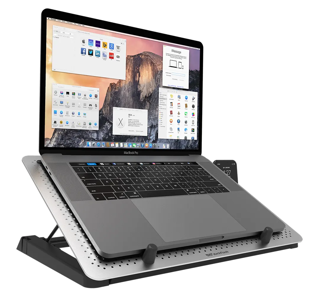 Darkflash almofada refrigeração para laptop, suporte ergonômico com hub usb para laptop de 17 polegadas