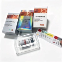 Juego de Etiquetas de Papel para Viales de Péptidos de Alta Calidad, Diseño Personalizado, Embalaje Plegable para Péptidos, Etiqueta para Viales de 3 ml y 10 ml con Bandeja de Plástico
