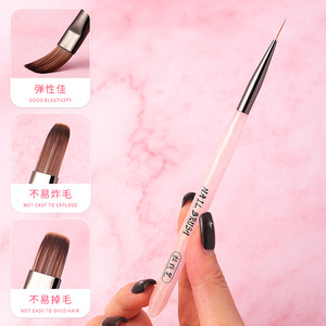 Acrylic Handle <b>Nail</b> Art Brush Nylon Liner Oval Flat UV Gel <b>Extension</b> Painting Pen for DIY Manicure - Product Image 5