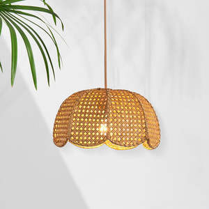 Rattan Chandelier 40Cm 50Cm 60Cm Round Led E27 Pendant <b>Light</b> For Living Room <b>Dining</b> Room Hotel Guesthouse - Product Image 4