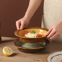 Assiettes de luxe abordables à imprimé léopard, assiettes tandoori du Moyen-Orient, assiettes à pâtes, assiettes à dessert, assiettes à steak en céramique