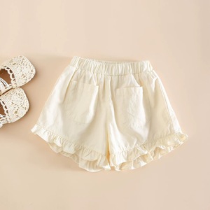 Pantaloncini Estivi per Bambine 2026, Stile Coreano, Casual, <span class=keywords><strong>in</strong></span> Cotone e Spandex, con Elastico <span class=keywords><strong>in</strong></span> Vita, Volant e Tasche <span class=keywords><strong>in</strong></span> Pizzo - Product Image 4