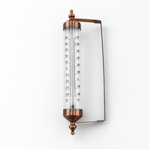 Thermomètre domestique intérieur/extérieur en cuivre couleur laiton avec échelle, design antique, en métal - Product Image 5