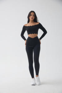 2024 alto estiramiento 2 uds ropa deportiva original corte de onda yoga gimnasio y conjunto de fitness para mujeres colorido conjunto de traje de Yoga - Product Image 6