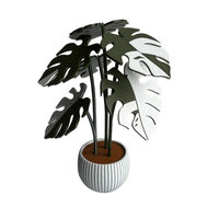 Ensemble de sous-verres modernes en forme de feuille de Monstera, 6 sous-verres personnalisables, déguisés en décoration végétale pour le bureau et la maison