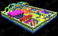 Parc de trampolines gonflables d'extérieur, personnalisation en usine, grand château gonflable avec souffleur
