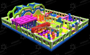 Aufblasbarer Trampolinpark für den Außenbereich, Große Aufblasbare Hüpfburg mit Gebläse, Individuelle Anfertigung ab Werk - Product Image 4