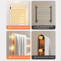 Radiateur de salle de bain électrique chauffe-serviettes mural en aluminium chromé avec thermostat, séchoir à serviettes électrique économe en énergie