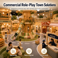 Toboggan de jeu souple modulaire, testé par une tierce partie, modules de façade de magasin pour plans de zone de projet FEC, route de circulation, village de simulation