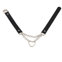 Punk Rock Sm Fétiche Couple Cosplay Choke Bondage Esclave Métal Maid En Cuir Collier De Cou