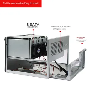 8-Bay NAS Bao Vây USB 3.0 Im Lặng Phổ Doanh Nghiệp Lưu Trữ Đám Mây Máy Chủ Đầy Đủ Chiều Cao Card Đồ Họa <span class=keywords><strong>ATX</strong></span> <span class=keywords><strong>Microatx</strong></span> Kho - Product Image 2