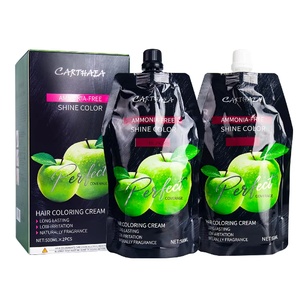Fabricant en gros de produits capillaires permanents à base de plantes de qualité supérieure, sans ammoniaque, crème colorante pour cheveux gris, couleur de cheveux noire à la pomme - Product Image 1