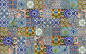 Tapis mural 3D personnalisé imperméable stéréoscopique pour décoration intérieure d'hôpitaux et d'hôtels, <span class=keywords><strong>imitation</strong></span> carrelage, style ethnique - Product Image 4