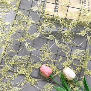 Tela de encaje africana nigeriana verde con bordado de cordón, encaje de ganchillo hueco para accesorios Aso Ebi, vestido de novia - Product Image 3