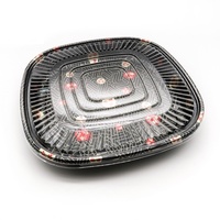 Plateau à sushi jetable recyclable en PET Récipient alimentaire à emporter Boîte à sushi ronde en plastique Plateau à sushi japonais à emporter