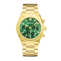 Montre-bracelet chronographe de luxe pour homme avec bracelet en acier inoxydable - Montre à quartz décontractée étanche 5 ATM pour usage quotidien