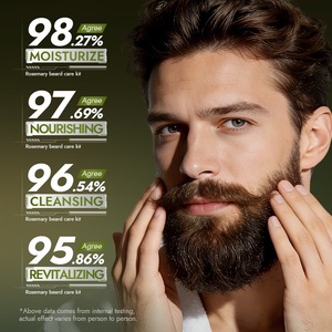 BIOAQUA Kit per la Cura della Barba al Rosmarino 3 Pezzi: Shampoo 100ml, Balsamo 50g, Olio 50ml - Nutriente, Idratante, Contro Barba Secca e Crespa - Cura Uomo - Product Image 2