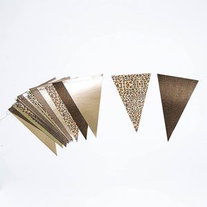 Cumpleaños boda fiesta sala de estar dormitorio Banner DIY fiesta temática decoración leopardo estampado café papel pincho guirnalda - Product Image 3