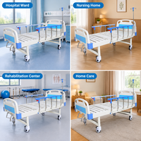 Lit médical avec plateau en forme de C, garde-corps en alliage d'aluminium, panneau ABS PP, cadre rectangulaire pour les salles d'hôpital de quartier