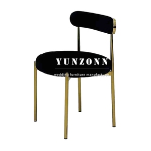 Precio al por mayor de alta calidad de la boda de oro usado asiento redondo de acero inoxidable sillas de comedor para alquiler - Product Image 5