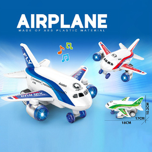 Avión de Juguete de Fricción con Luces LED Intermitentes y Sonido Musical, Modelo de Vehículo para Niños, Juego de Imitación - Product Image 2