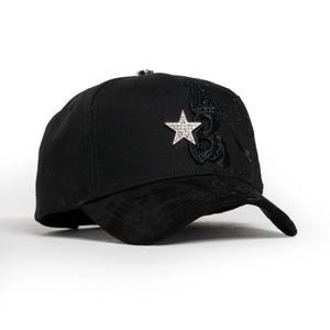 Gorras Personalizadas de 5 Paneles de Gamuza con Diseño de Estrella de Diamantes de Imitación y Letras en Relieve - Product Image 5