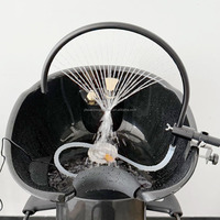 Chaise de lavage de luxe moderne en cuir synthétique imperméable avec cadre métallique et bassin en céramique, pour salon de coiffure, avec circulation d'eau YTS Y001 1