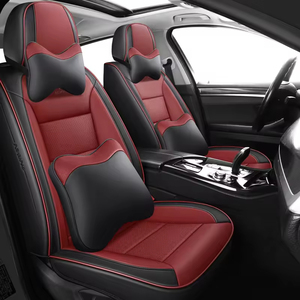 Coprisedili <span class=keywords><strong>auto</strong></span> in pelle Napa di alta qualità colore rosso nero formato universale-posteriore anteriore 5 posti di buona qualità Set completo Accord - Product Image 1