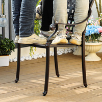 Tables et chaises d'extérieur Ensemble de tables et chaises en fonte d'aluminium pour balcon, jardin, cour, extérieur, imperméable, terrasse