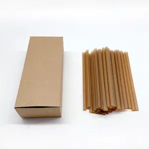 100% biodegradable Disposable tableware bagasse sugarcane straw with printed box