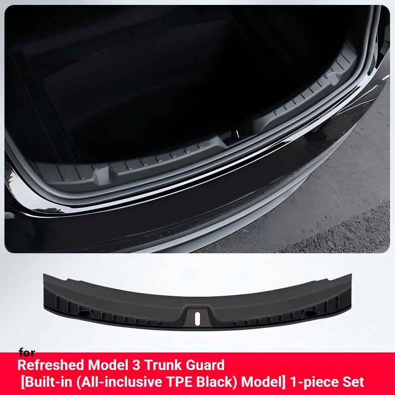 Protection de seuil de coffre pour nouveau Model 3, intérieur en TPE noir, 1 pièce