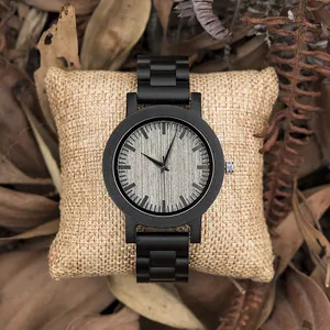 多多多鹿工厂乌木木表男士代工黑色经典时尚石英手表带徽标定制