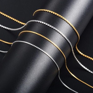 Collier en forme <span class=keywords><strong>de</strong></span> S Yadreva, chaîne fine en acier inoxydable, accessoires <span class=keywords><strong>de</strong></span> bijoux, maillons simples, couleur <span class=keywords><strong>or</strong></span>/argent - Product Image 2