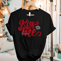 Haute qualité rouge paillettes Kiss Me Love Valentine strass Valentine Hotfix transferts pour la Saint-Valentin
