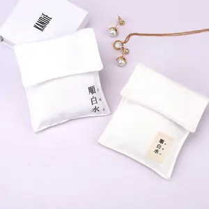 Custom Logo Printed Cotton Linen Envelope Mobile Phone Packaging Bag Sachet Car Pendant Gift Pouch