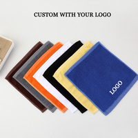 Customized Logo Black Cotton Towel 30*30cm 35*35cm Small Soft Square Hair Care Hand Towel Beauty Gift Yoga Sports Gym Wholesale