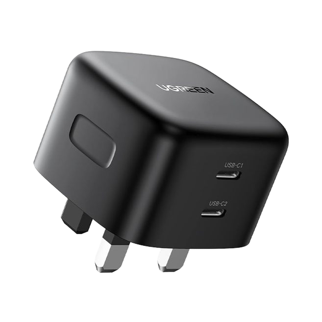 For USB-C 65W 2-Port GaN Fast Charging Laptop Charger for Macbook Pro/Air for 17/16/15/14 for S24/S23 for 9 (Black)