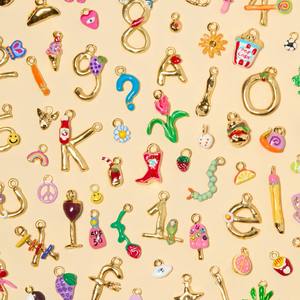 Mini abalorio de cerámica Manna para joyería infantil de acero inoxidable chapado en oro con diseño de Birkin de frutas de dibujos animados Estilo clásico - Product Image 1