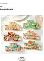 Hete aanbieding, hoogwaardige zoete zomerfruit haarclips, 6 soorten tropische fruitprint, vakantie haaraccessoire