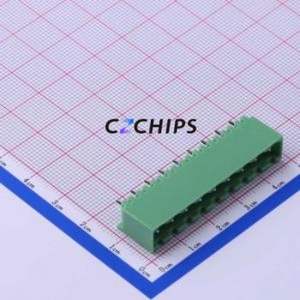 KF2EDGVC-5.0-9P Plug-in Terminal Block Through hole,P=5mm Connector Board-to-Board / Socket - Closed 1x9P 5mm Green - Product Image 1