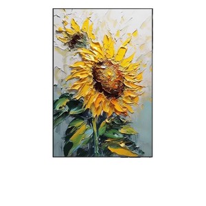 Hand Painted Sunflower Oil Painting Modern Abstract Texture Art For Living Room Wall Decoration Impressionism Style No <b>Frame</b> - Product Image 5