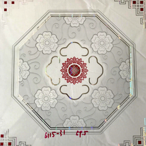 Panneau <span class=keywords><strong>de</strong></span> plafond en <span class=keywords><strong>PVC</strong></span> moderne et élégant, dalles carrées 6/7 mm, étanche et ignifuge, pour installation <span class=keywords><strong>sur</strong></span> grille <span class=keywords><strong>de</strong></span> plafond en appartement ou centre commercial - Product Image 1