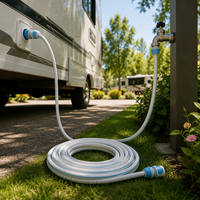 Tuyau d'eau potable professionnel de 30 m sans plomb pour camping-car, bateau de grande taille, haute pression, rayures bleues