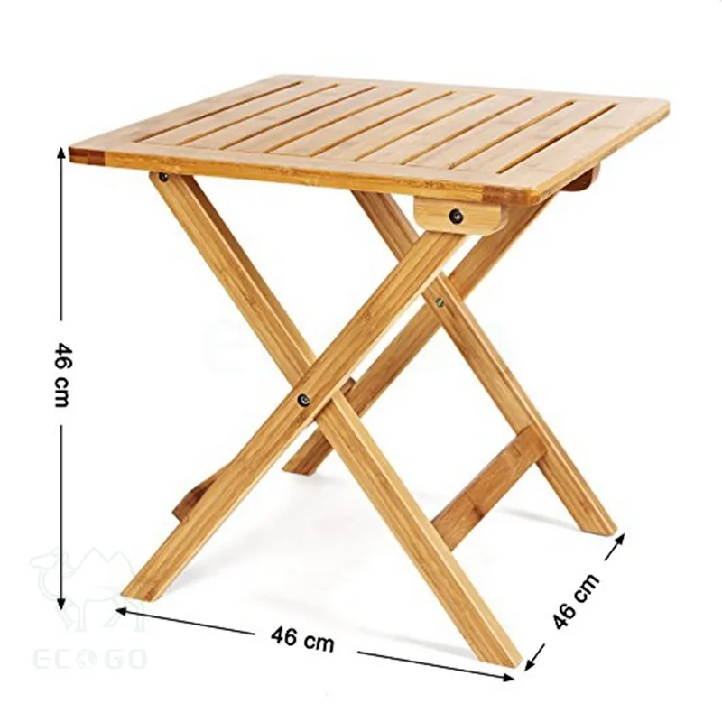 Faltbarer Balkon tisch aus Bambus Quadratischer Kaffee-Snack-Tisch im Freien