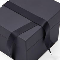 Boîte à montre rigide en carton noir de luxe, emballage OEM personnalisé avec logo, recyclable, revêtement UV, laminage mat