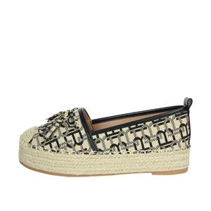 Espadrilles pour femmes Laura Biagiotti en cuir beige, chaussures plates - Product Image 1