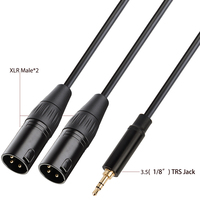 Câble audio blindé Yinyu AC031M OFC, 3,5 mm TRS vers double XLR mâle, répartiteur en Y pour interface de mixeur et amplificateur