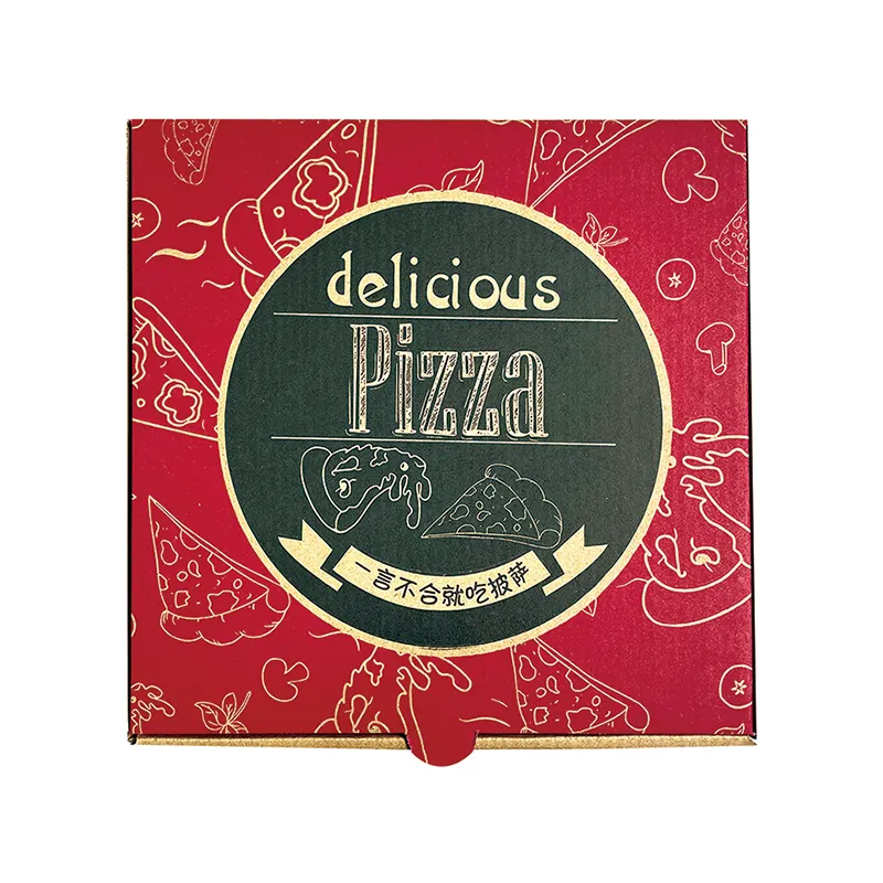 Özel Logo baskı biyobozunur 28 30 33 35 40 50 Cm restoran Pizza oluklu ambalaj teslimat kutuları