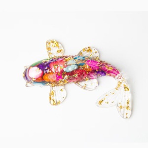 Decorazione per Giardino con Cristalli Rossi Lucidati in Resina Epossidica a Forma di Pesce <span class=keywords><strong>Koi</strong></span> per Attirare la Ricchezza - Product Image 4